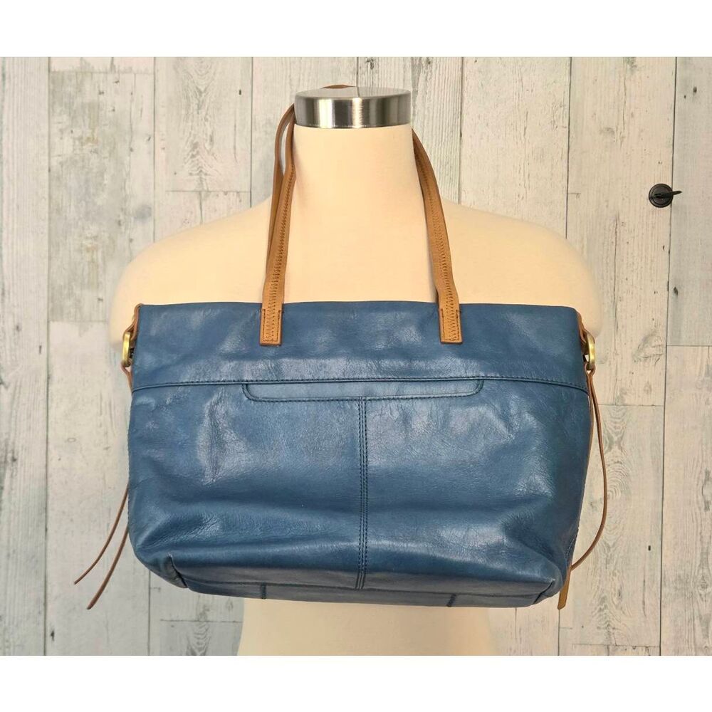 Hobo Cecily Mini Tote Leather Shoulder Bag Purse Teal Blue - Picture 3 of 9